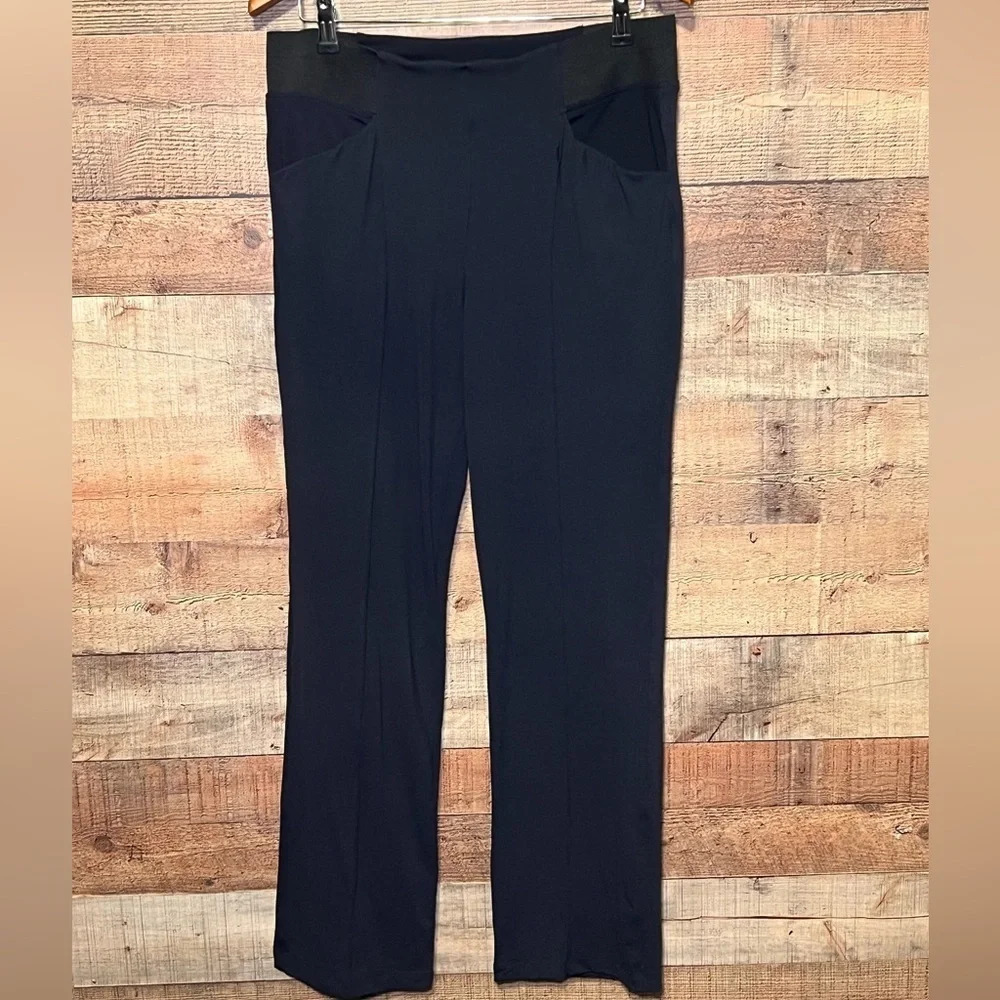 🌻 Soft Surroundings Seamed Black Pull-on Elastic Waist Work Pant Women's L